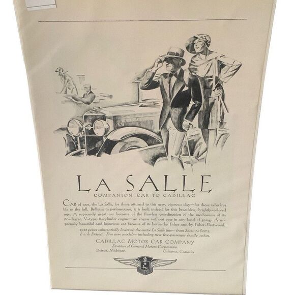 Vintage 1928 La Salle Companion Car To Cadillac Ad Advertisement - Picture 3 of 4